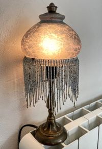 Art Deco pale blue Charlestone lamp