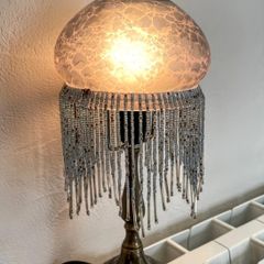 Art Deco pale blue Charlestone lamp