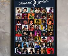 Wall Art Michael Jackson life history in pictures. .Unique design. A1 Gloss.