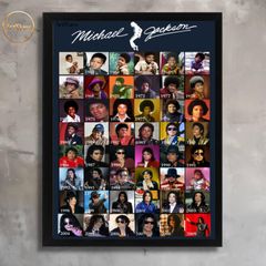 Wall Art Michael Jackson life history in pictures. .Unique design. A1 Gloss.
