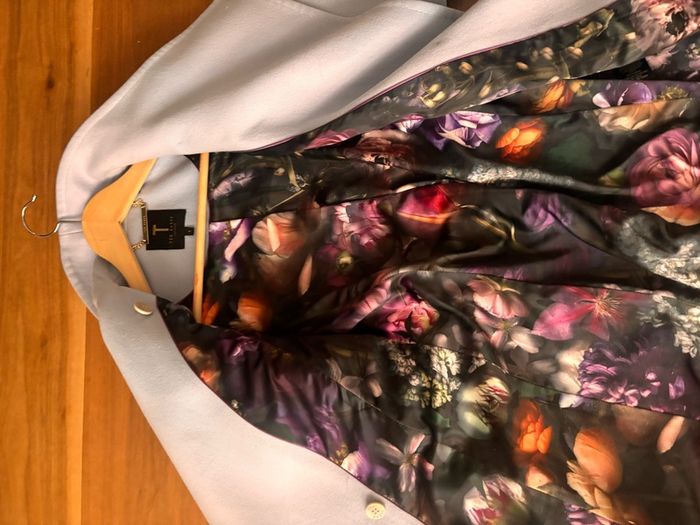 Ted Baker Sky Pale Blue Paria Short Belted Wool Wrap Coat UK8 size 1