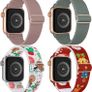 4 Pack Stretchy Nylon Strap Compatible with Apple Watch Straps 38mm 40mm 41mm 42mm(series 11 10), Adjustable Sport Elastic Bands for iWatch Series 11/10/9/8/7/6/5/4/3/2/1/Ultra3/2/1/SE3 Image 9