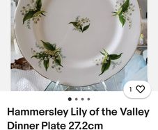 Large Hammersley Lily of the Valley China Dinner Plate