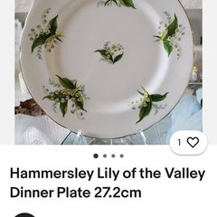 Large Hammersley Lily of the Valley China Dinner Plate