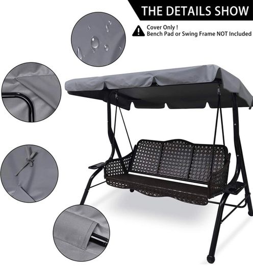 Canopy Garden Swing Seat Chair, Swing Chair Canopy Replacement, Swing Canopy Cover, Waterproof/UV Resistant Cover Patio Hammock Cover Top Garden Outdoor (FREE POSTAGE)