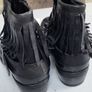 100 Black Leather Fringed ankle boots - Sz 39 (Fit 6-6.5UK) Image 6