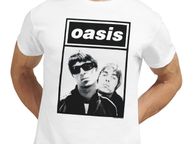 main image for ad Oasis Band Photo Vintage Style Heavyweight Unisex Crewneck T-shirt