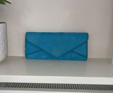 Dorothy Perkins Turquoise Faux-suede Clutch Handbag