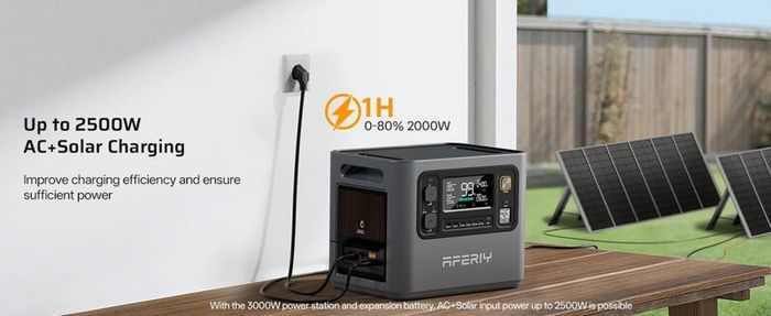 3kw AFERIY Power Station + 580w car charger