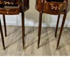 Louis XVI ornate side tables.. fantastic french furniture..