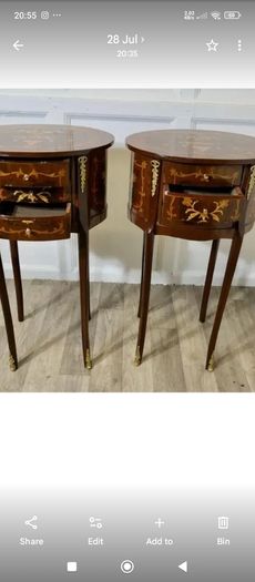 Louis XVI ornate side tables.. fantastic french furniture..