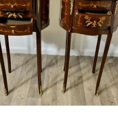 Louis XVI ornate side tables.. fantastic french furniture..