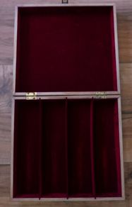 Vintage Wooden case for military medals, display case, lined with velvet 15" x 14"