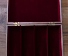 Vintage Wooden case for military medals, display case, lined with velvet 15" x 14"