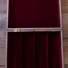 Vintage Wooden case for military medals, display case, lined with velvet 15" x 14"