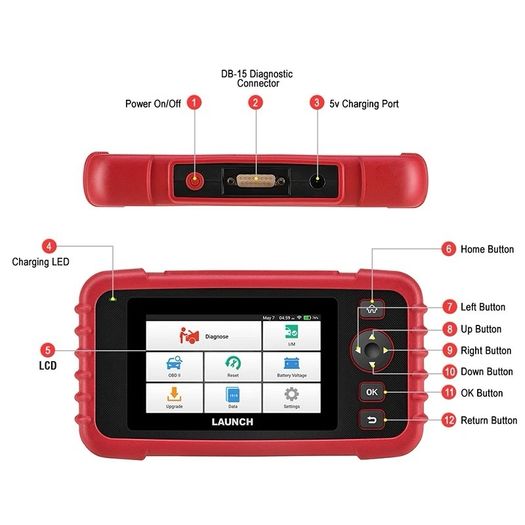 Launch X431 CRP123x V.3 version OBD2 Scanner Code Reader Diagnostic Tools Engine ABS SRS AT Oil SAS EPB TPMS Reset Creader123x OBDII launch