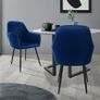 Set of two  Blue  Velvet  Fabric Velvet Dining Dining chair set of 2 black velvet cover with metal legs incl. mounting Image 5