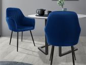 Set of two  Blue  Velvet  Fabric Velvet Dining Dining chair set of 2 black velvet cover with metal legs incl. mounting