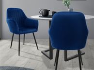 main image for ad Set of two  Blue  Velvet  Fabric Velvet Dining Dining chair set of 2 black velvet cover with metal legs incl. mounting