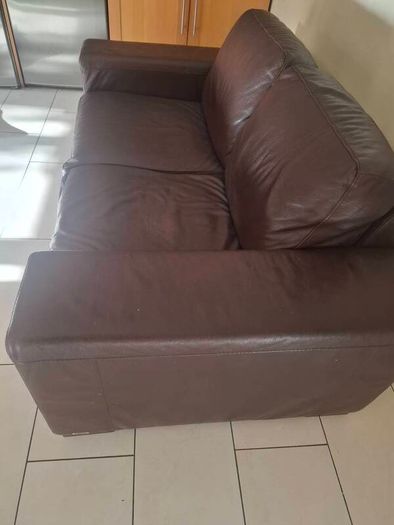 Natuzzi brown leather sofa