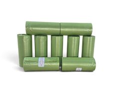 PE Grass Green Dog Poo Bags - 10 x rolls - 15 bags per roll