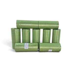 PE Grass Green Dog Poo Bags - 10 x rolls - 15 bags per roll