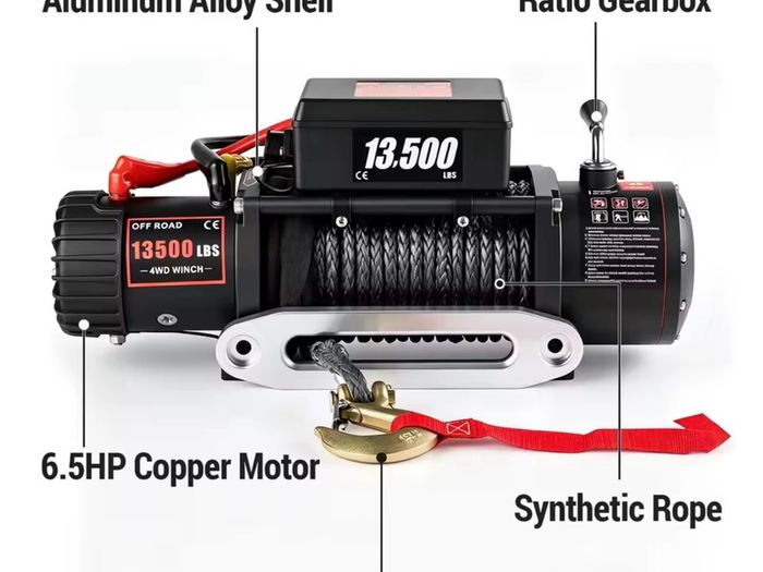 New winch recovery trailer 6 tone 13500 LBS  Wired Car Winch for ATV/UTV SUV Truck Towing Off-Road