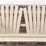 Natural Fir Wood Love Seat Bench, Wheel-Shaped Armrests, Heavy-Duty Load-Bearing Design, Rustic Wooden Finish Image 6