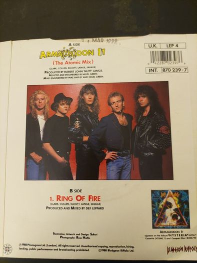 Def Leppard - Armageddon It  - 7" vinyl