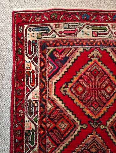 Beautiful Persian Hamadan Hand Knotted Runner Rug Carpet