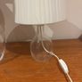 2 for the price of 1 - Free  Smaller same style lamp - IKEA Bran Handmade Glass Table Lamp with Pleated Drum Shade - Off White and Pink Image 9