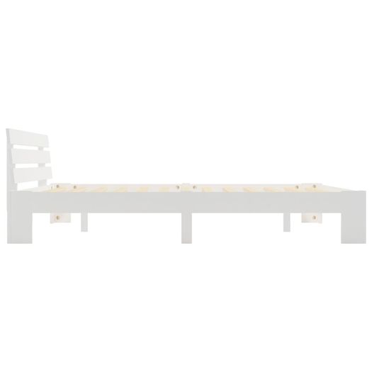 Bed Frame White Solid Pine Wood 160X200 cm