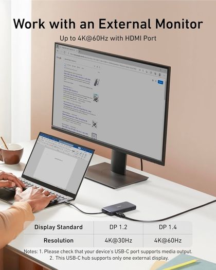 Anker 555 USB C Hub with Ethernet, 8-in-1 Multiport Ethernet Adapter with 4K 60Hz HDMI Port, 85W Power Delivery, 10Gbps USB C and 2 A Data Ports, microSD SD Card Reader