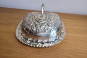 Vintage English silver plate butter dish