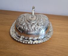 Vintage English silver plate butter dish