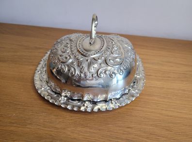 Vintage English silver plate butter dish