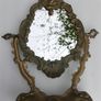 Vintage ornate brass dressing table mirror Image 6
