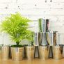 Pack of 12 Galvanised Iron Metal Flower Pots in Weather Resistant Metal for Indoor or Outdoor Use, Ideal for Plants, Herb Collection, Flowers and Shrubs Image 2