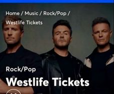 4 westlife standing tickets