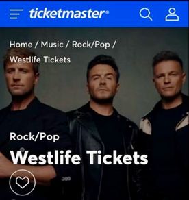 4 westlife standing tickets