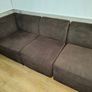 4 Seater L Corner Sofa Brown Fabric couch Image 6