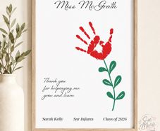Personalised Teacher - SNA - Teaching Assistant Handprint Print - End of Year Gift