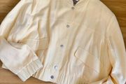 River Island butter yellow linen blend bomber jacket Size 16