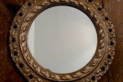 Vintage ornate gilt plaster circular mirror