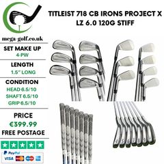 Titleist 718 CB Irons / 4-Pw / Project X Lz 6.0 120G Stiff