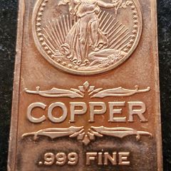 Copper 1 avdp oz Lady Liberty Bar