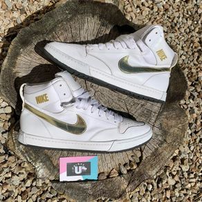 Premium Vintage White Nike with Gold Mid High