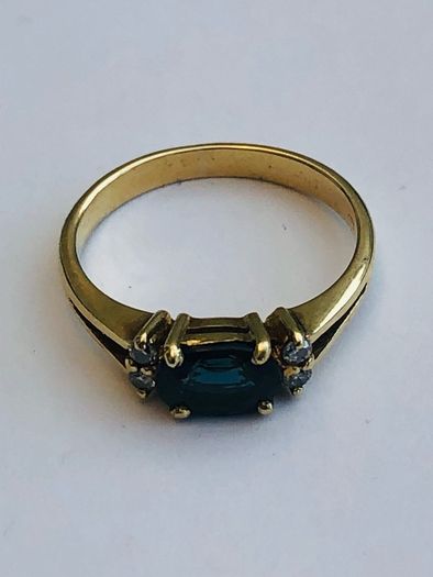 Vintage 14ct Yellow Gold Sapphire & Diamond Ring