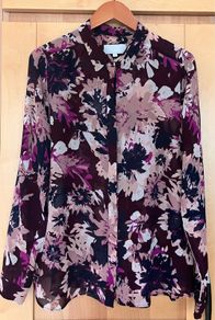 Ladies Size 14 Wine Patterned Blouse by Inwear