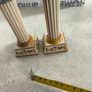 Vintage Pair of candlesticks shabby chic, resin pillar with roses Image 5